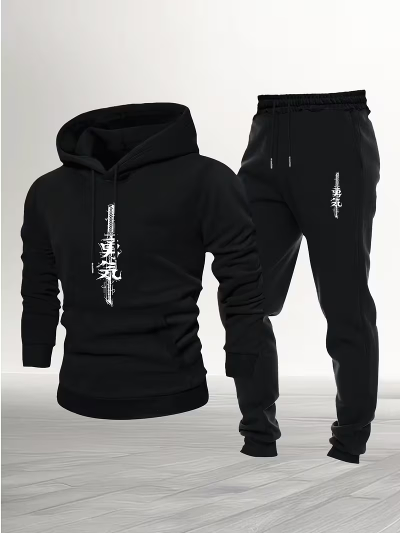 Running Gear Shop - Men's Urban Casual Two-Piece Set Hooded