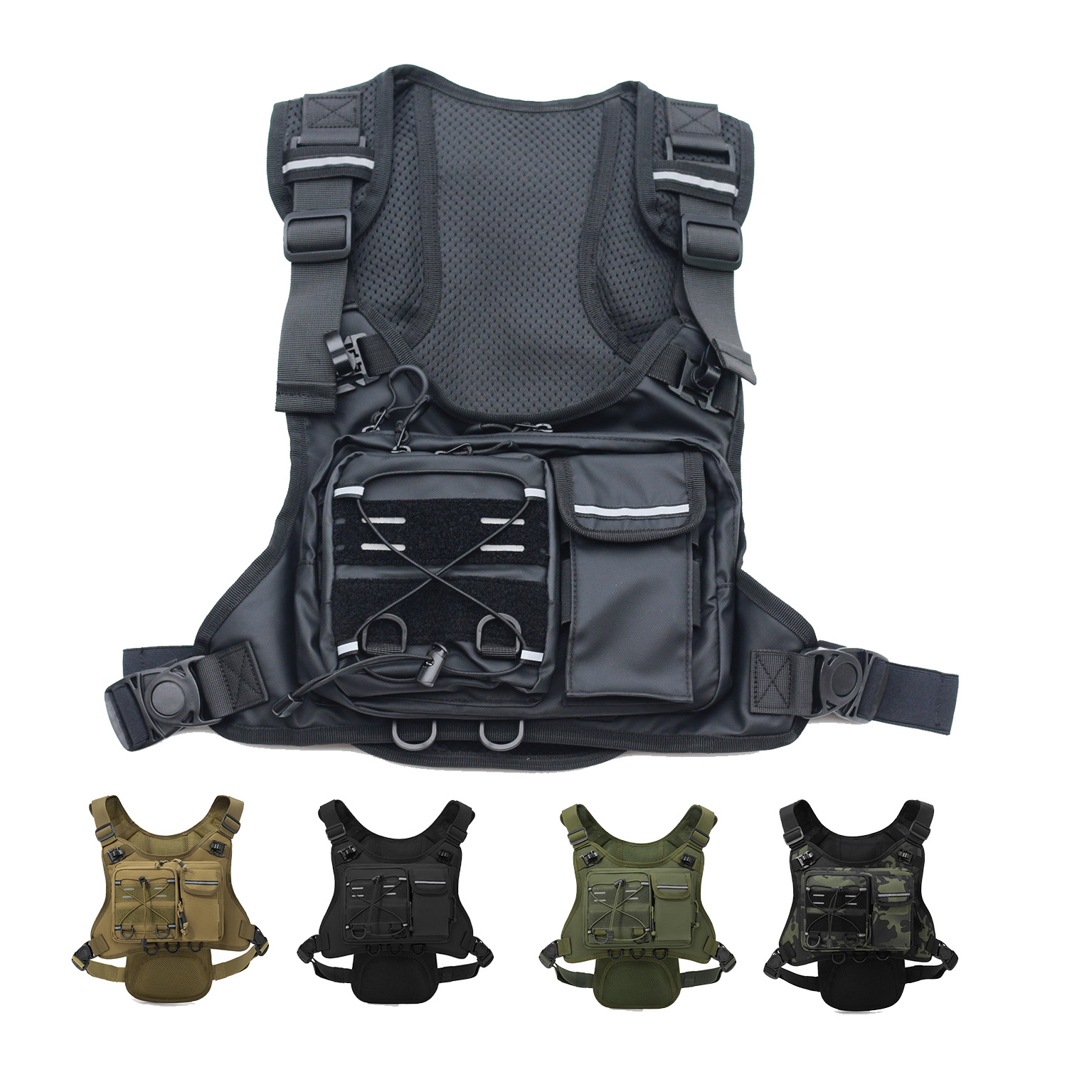 Tactical Vest Chest Bag Lightw - Reflective Running Gear Vest ulasan dan harga