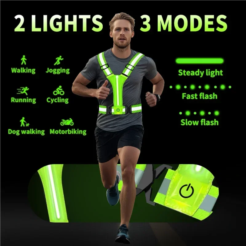 LED Reflective Vest Running Ge - Reflective Running Gear Vest ulasan dan harga