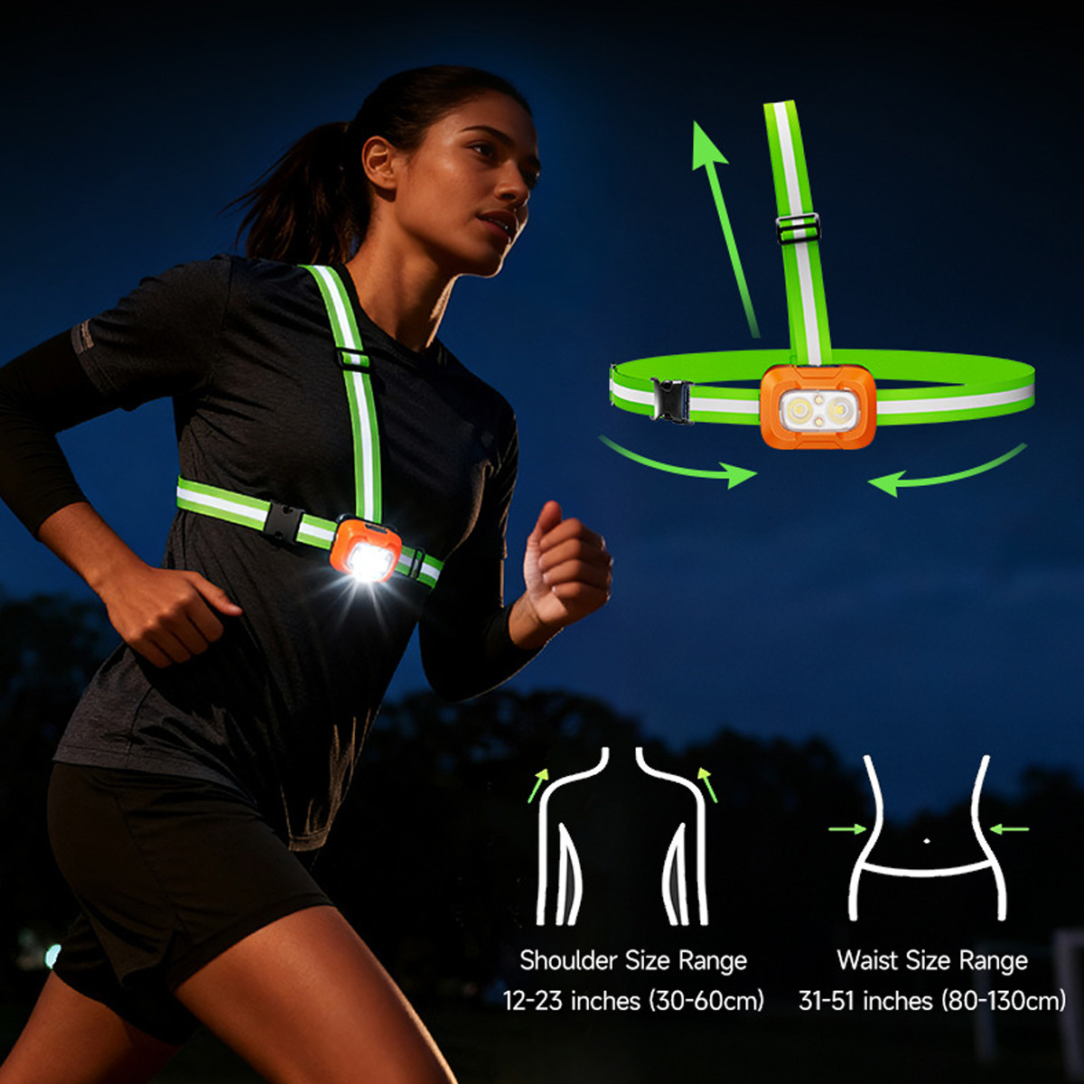 Running Light USB Rechargeable - Reflective Running Gear Vest ulasan dan harga