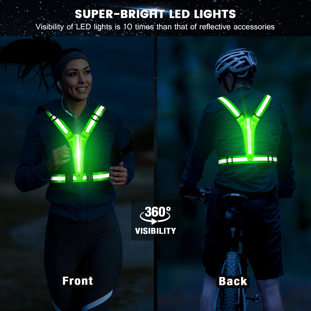 LED Reflective Vest Running Ge - Reflective Running Gear Vest ulasan dan harga